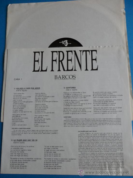 Discos de vinilo: El Frente ” Barcos ” 1992 - Foto 4 - 37697150